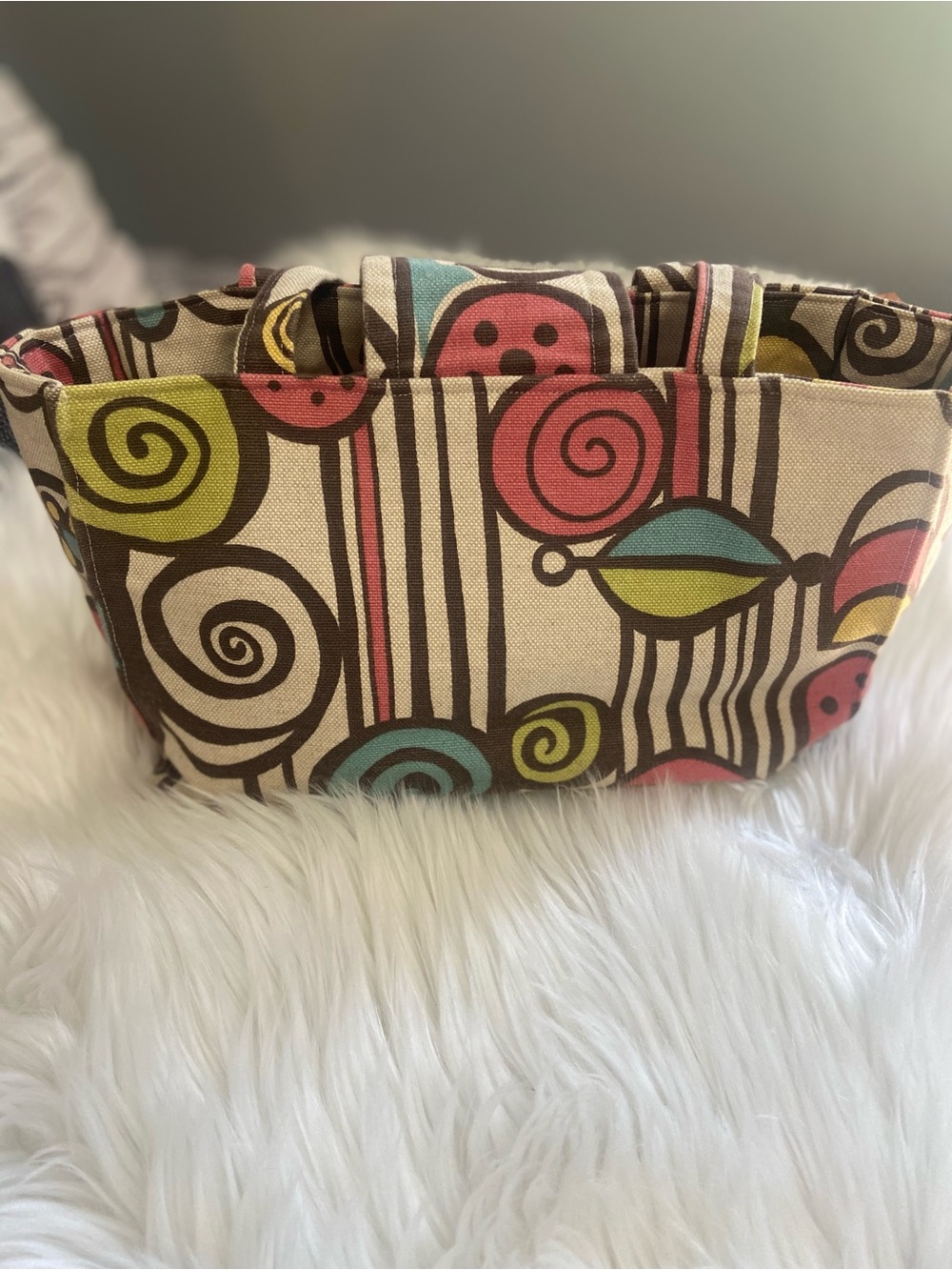 Handmade by “The Purse Lady” Canvas Patterned Tote Bag in Multi-Colors - Picture 3 of 9